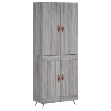 Elegant Highboard Grey Sonoma | 69.5x34x180 cm - Hipomarket