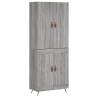 Elegant Highboard Grey Sonoma | 69.5x34x180 cm - Hipomarket