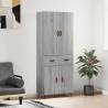  Highboard Grey Sonoma 69.5x34x180 cm Engineered Wood Colour grey sonoma Quantity in Package 1 Model 2 doors 2 drawers 