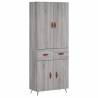 Stylish Highboard Grey Sonoma - 69.5x34x180 cm Engineered Wood