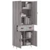 Stylish Highboard Grey Sonoma - 69.5x34x180 cm Engineered Wood