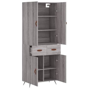 Stylish Highboard Grey Sonoma - 69.5x34x180 cm Engineered Wood