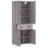 Stylish Highboard Grey Sonoma - 69.5x34x180 cm Engineered Wood