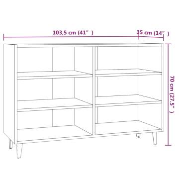 Industrial Smoked Oak Sideboard - 103.5x35x70 cm