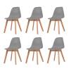  Dining Chairs 6 pcs Grey Plastic Colour grey Quantity in Package 6 