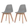  Dining Chairs 2 pcs Grey Plastic Colour grey Quantity in Package 2 