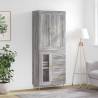  Highboard Grey Sonoma 69.5x34x180 cm Engineered Wood Colour grey sonoma Quantity in Package 1 Model 1 glass door 3 drawers 