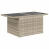 Light Grey Garden Table with Glass Top - Durable & Stylish