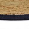 Handmade Jute & Cotton Placemats - 6 pcs Natural & Navy Blue