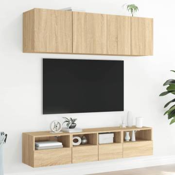 5 Piece TV Wall Units in Sonoma Oak - Space Saving Solution