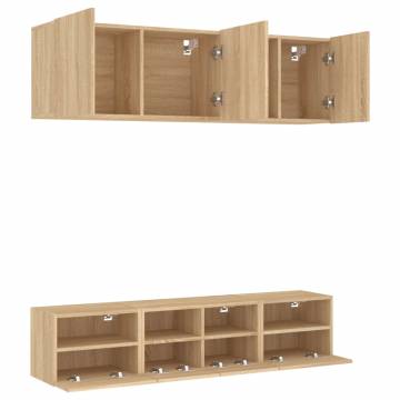 5 Piece TV Wall Units in Sonoma Oak - Space Saving Solution