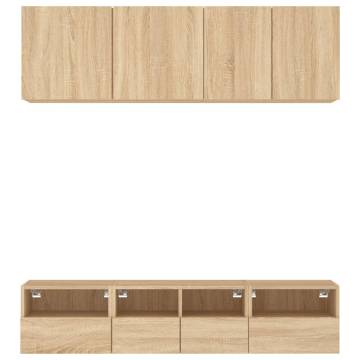 5 Piece TV Wall Units in Sonoma Oak - Space Saving Solution