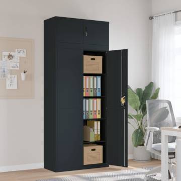 Stylish Anthracite File Cabinet - 90x40x220 cm Steel