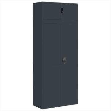 Stylish Anthracite File Cabinet - 90x40x220 cm Steel