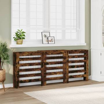 Radiator Cover Smoked Oak 205x21.5x83.5 cm - Stylish Storage