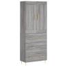 Stylish Grey Sonoma Highboard - Engineered Wood Storage