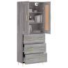 Stylish Grey Sonoma Highboard - Engineered Wood Storage