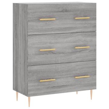 Stylish Grey Sonoma Highboard - Engineered Wood Storage