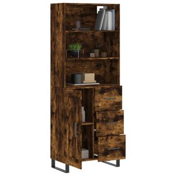 Stylish Highboard Smoked Oak in Engineered Wood – 69.5x34x180 cm