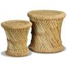 Stools 2 pcs Bamboo and Jute - Natural Charm for Any Setting