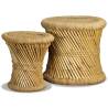 Stools 2 pcs Bamboo and Jute - Natural Charm for Any Setting