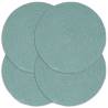 Handmade Round Cotton Placemats - 4 pcs Plain Green - 38 cm