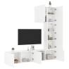 5 Piece TV Wall Units White Engineered Wood Colour white Quantity in Package 1 