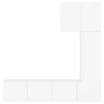 5 Piece White TV Wall Units - Stylish & Space-Saving Design