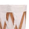 Folding Laundry Basket - Cream Wood & Fabric | Hipo Market