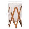 Folding Laundry Basket - Cream Wood & Fabric | Hipo Market