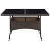 Outdoor Dining Table - Brown Poly Rattan & Glass | HipoMarket