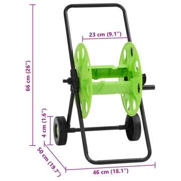 Green Hose Reel Cart for 60m Hose - Durable & Compact Storage