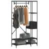  Clothes Rack with Shelves Black Engineered Wood Colour black Quantity in Package 1 Number of 