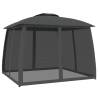 Gazebo with Double Roof & Mesh Walls - Anthracite 2.93x2.93m