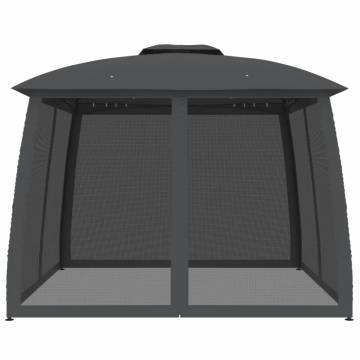 Gazebo with Double Roof & Mesh Walls - Anthracite 2.93x2.93m