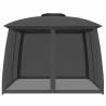 Gazebo with Double Roof & Mesh Walls - Anthracite 2.93x2.93m