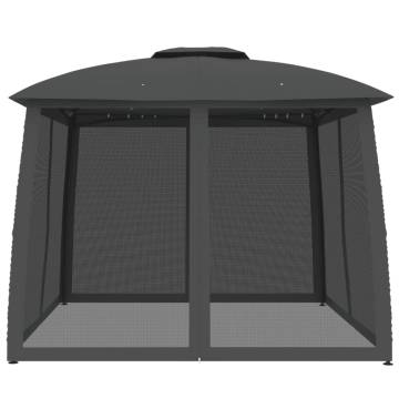 Gazebo with Double Roof & Mesh Walls - Anthracite 2.93x2.93m