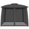 Gazebo with Double Roof & Mesh Walls - Anthracite 2.93x2.93m