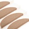 Carpet Stair Treads - 15 pcs Light Brown | Hipomarket