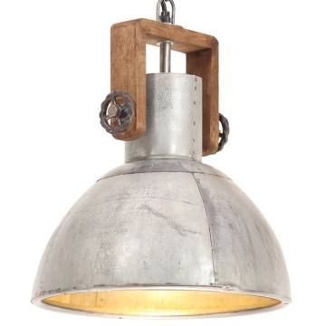 Industrial Hanging Lamp 25W Silver Round 30cm E27 - HipoMarket