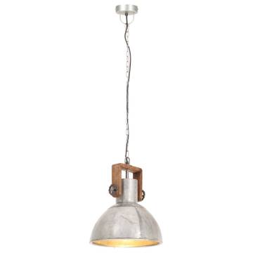 Industrial Hanging Lamp 25W Silver Round 30cm E27 - HipoMarket