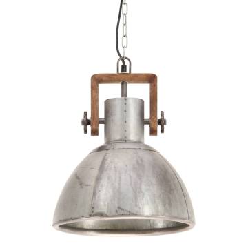 Industrial Hanging Lamp 25W Silver Round 30cm E27 - HipoMarket