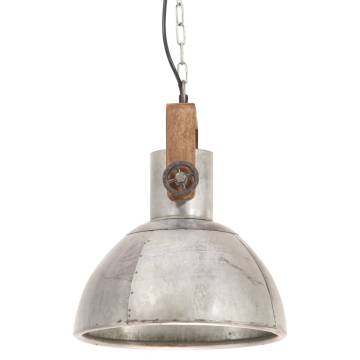 Industrial Hanging Lamp 25W Silver Round 30cm E27 - HipoMarket