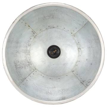 Industrial Hanging Lamp 25W Silver Round 30cm E27 - HipoMarket