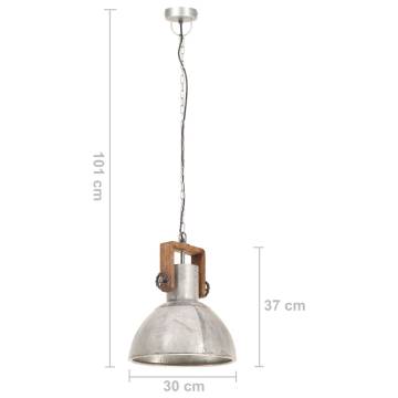 Industrial Hanging Lamp 25W Silver Round 30cm E27 - HipoMarket