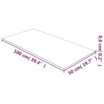 Table Top Transparent 50x100 cm Tempered Glass - HipoMarket