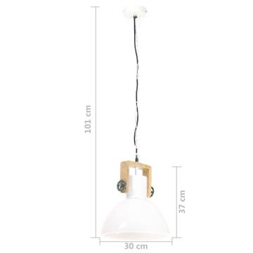 Industrial Hanging Lamp 25W White Round 30cm E27