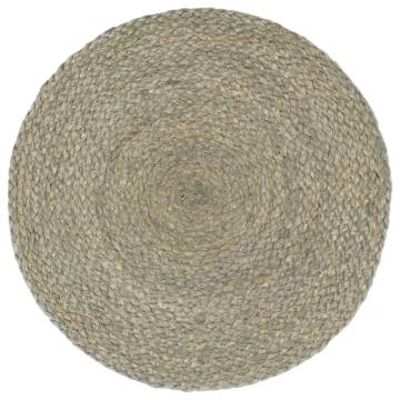 Placemats 6 pcs Plain Grey 38 cm Round Jute - Unique & Handmade