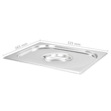 Lids for GN 12 Pan - 2 Pcs Stainless Steel | Hipomarket UK