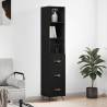 Highboard Black 34.5x34x180 cm Engineered Wood Colour black Quantity in Package 1 Model 3 drawers 